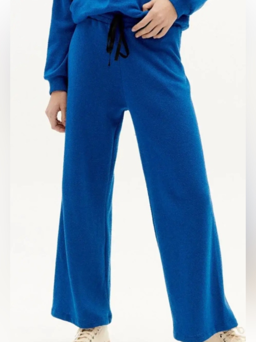 Thinking MU Trash Fontana Blue Knit Wide Leg Pants Size XS